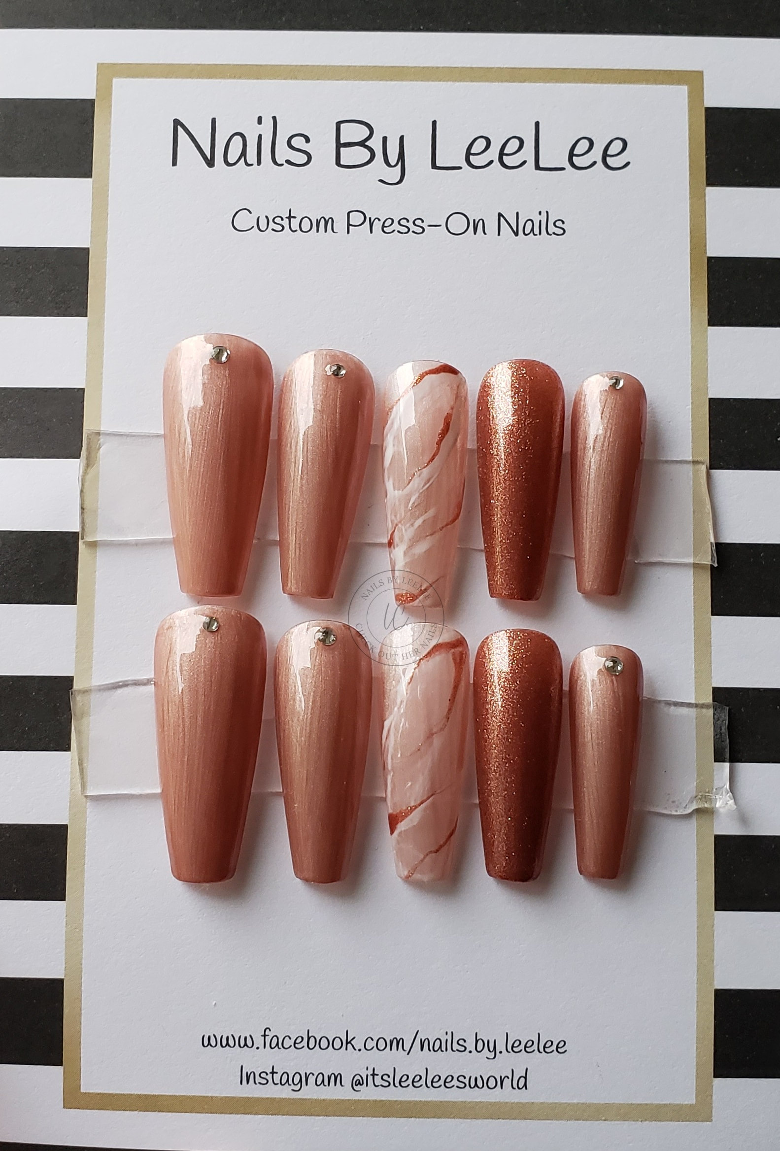 Caramel Marble Press-On Nails | Nails By LeeLee
